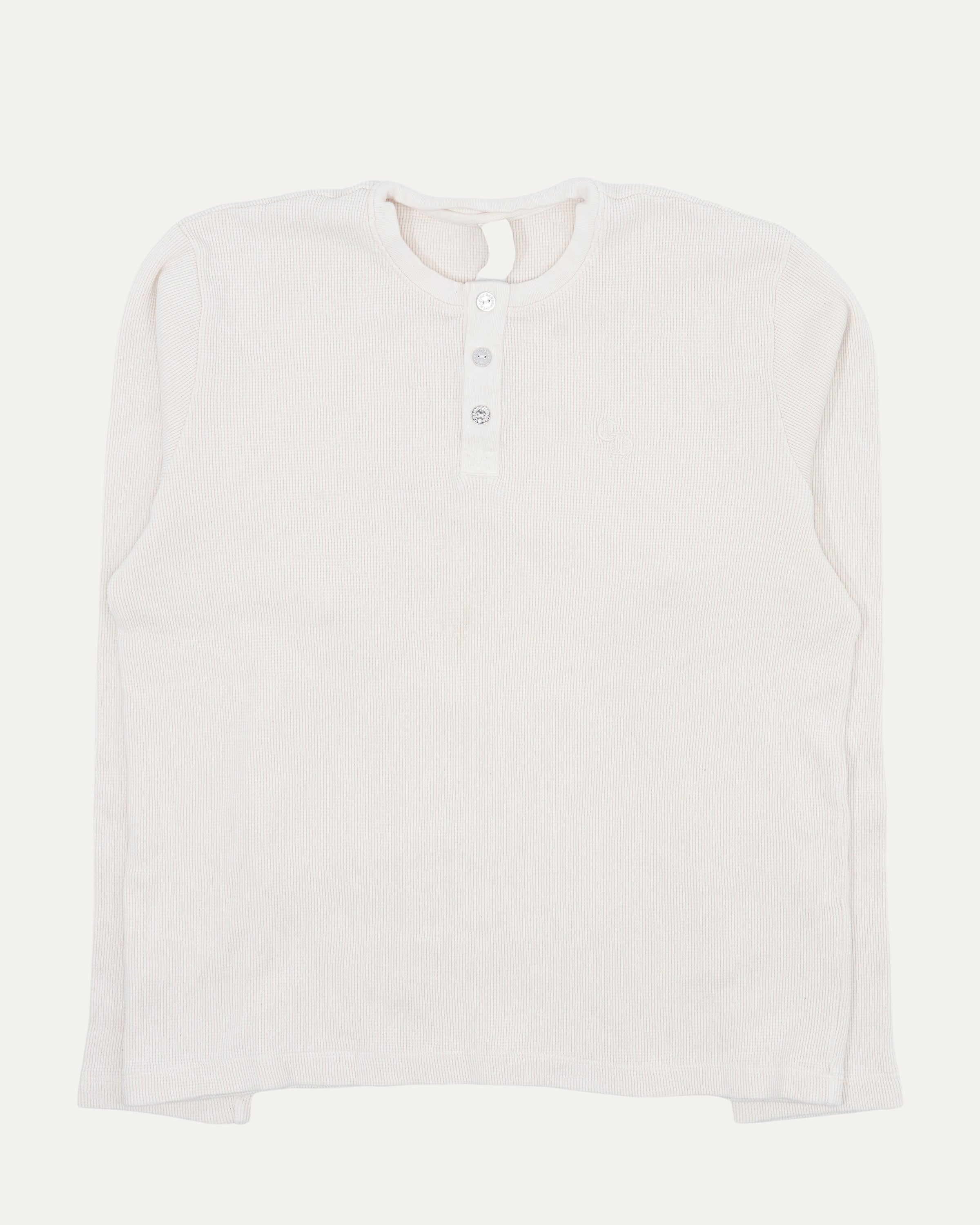 Embroidered Henley Thermal Shirt