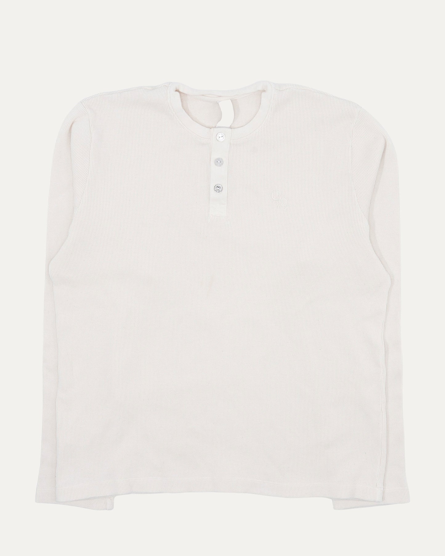 Embroidered Henley Thermal Shirt