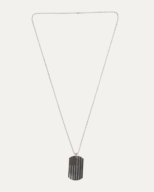 US Flag Dog Tag on Ball Chain