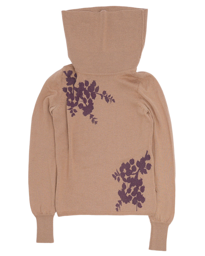 Floral Turtleneck Sweater