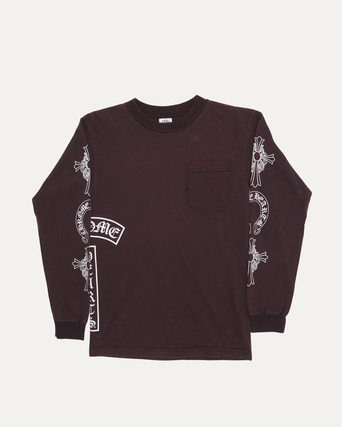 Vintage Wash Multi-Motif Long Sleeve Pocket T-Shirt