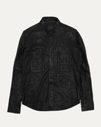 Fleur Yoke Leather Cross Patch Military Shirt