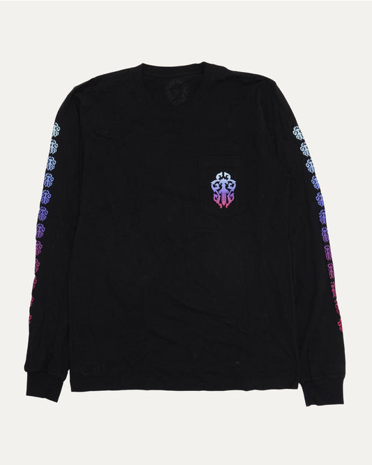 Gradient Vine Dagger Long Sleeve Pocket T-Shirt