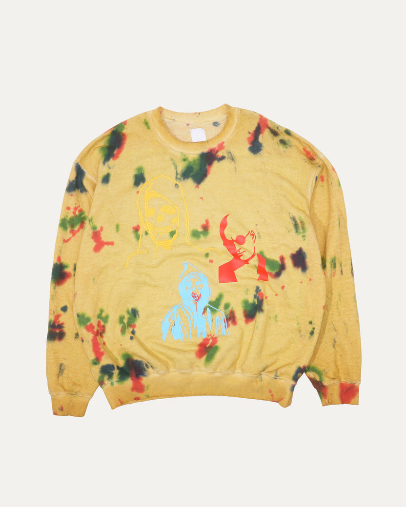 Tie-Die Graphic Print Sweatshirt