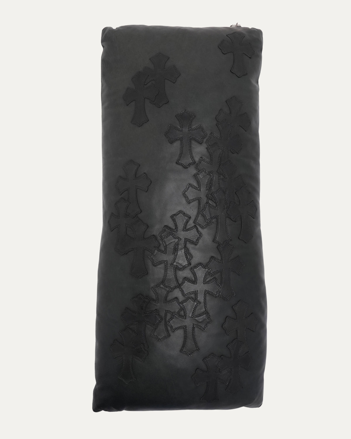 Cross Patch Leather Pillow