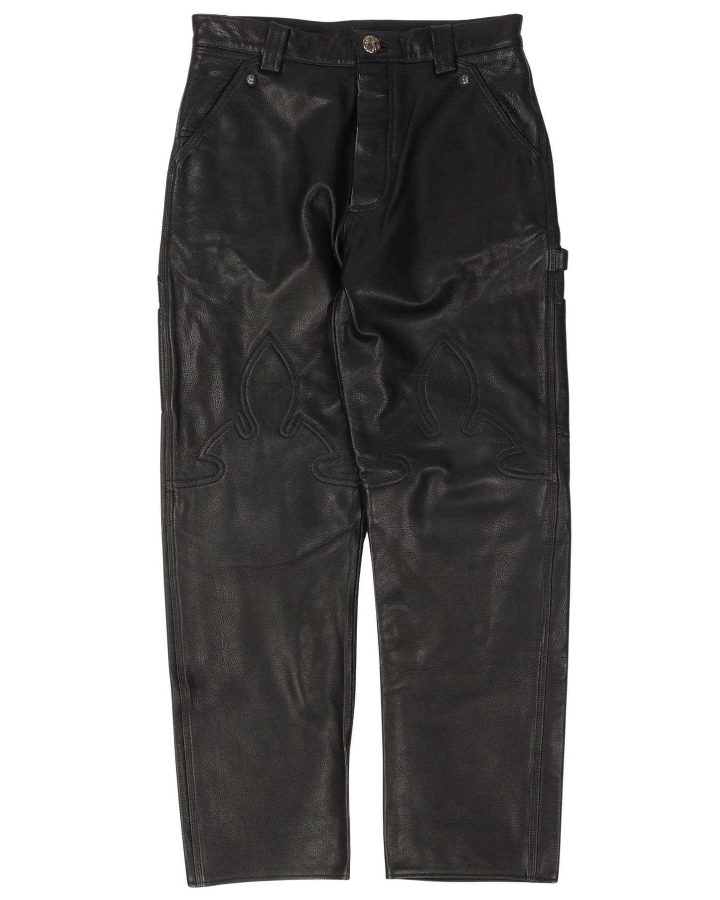 Leather Fleur Knee Carpenter Pants (FW21 SAMPLE)