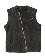 Zip Up Goat Leather Vest