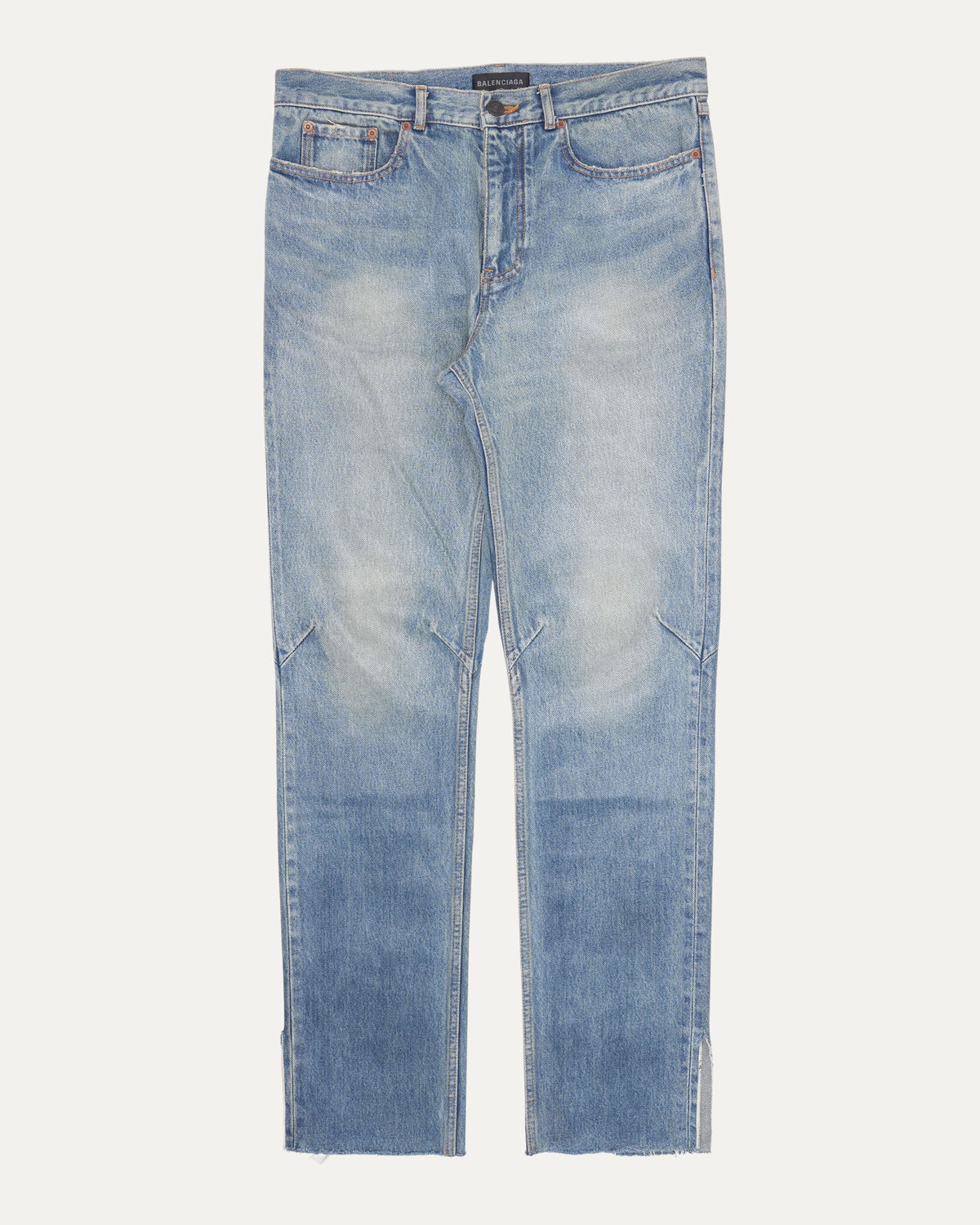 Coated Raw Hem Super Fitted Jeans