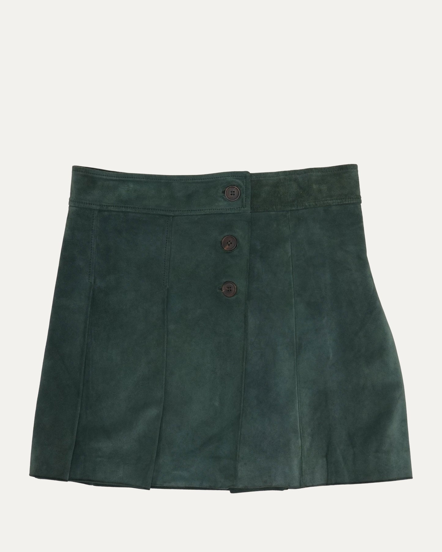 Suede Pleated Mini Skirt