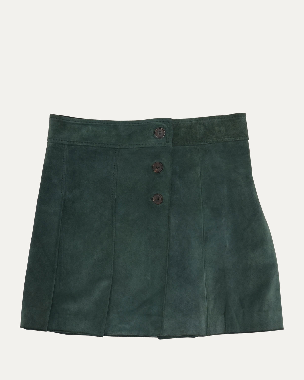 Suede Pleated Mini Skirt
