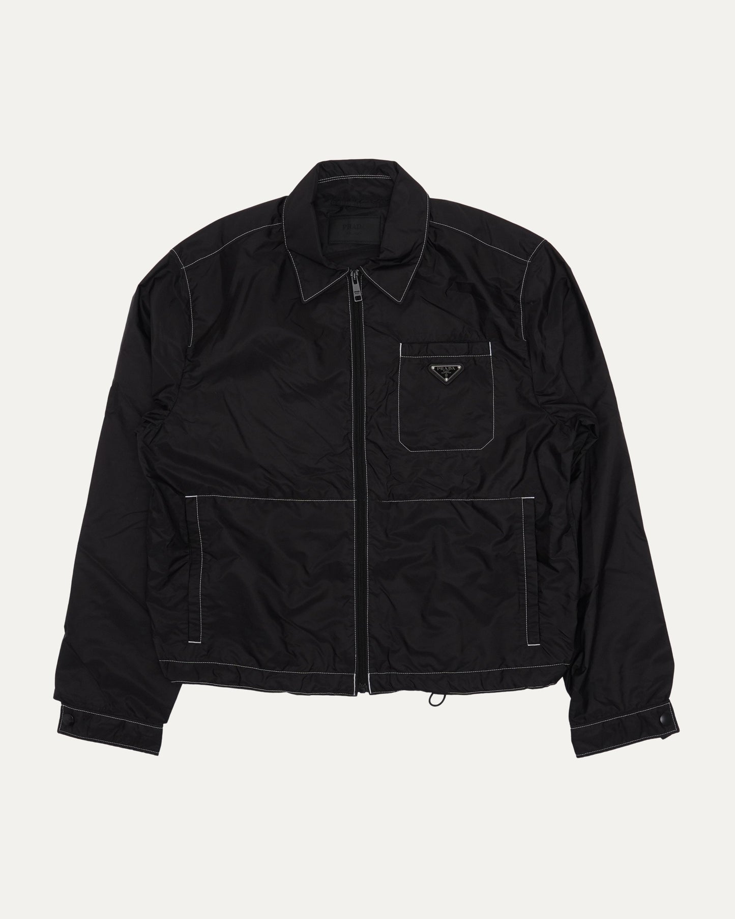 Contrast Stitch Nylon Blouson Jacket