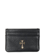 Silver Cross Embellished Leather Cardholder
