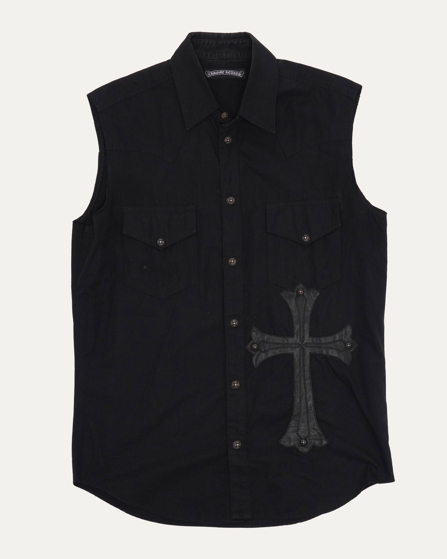 Vintage Cross Patch Sleeveless Shirt