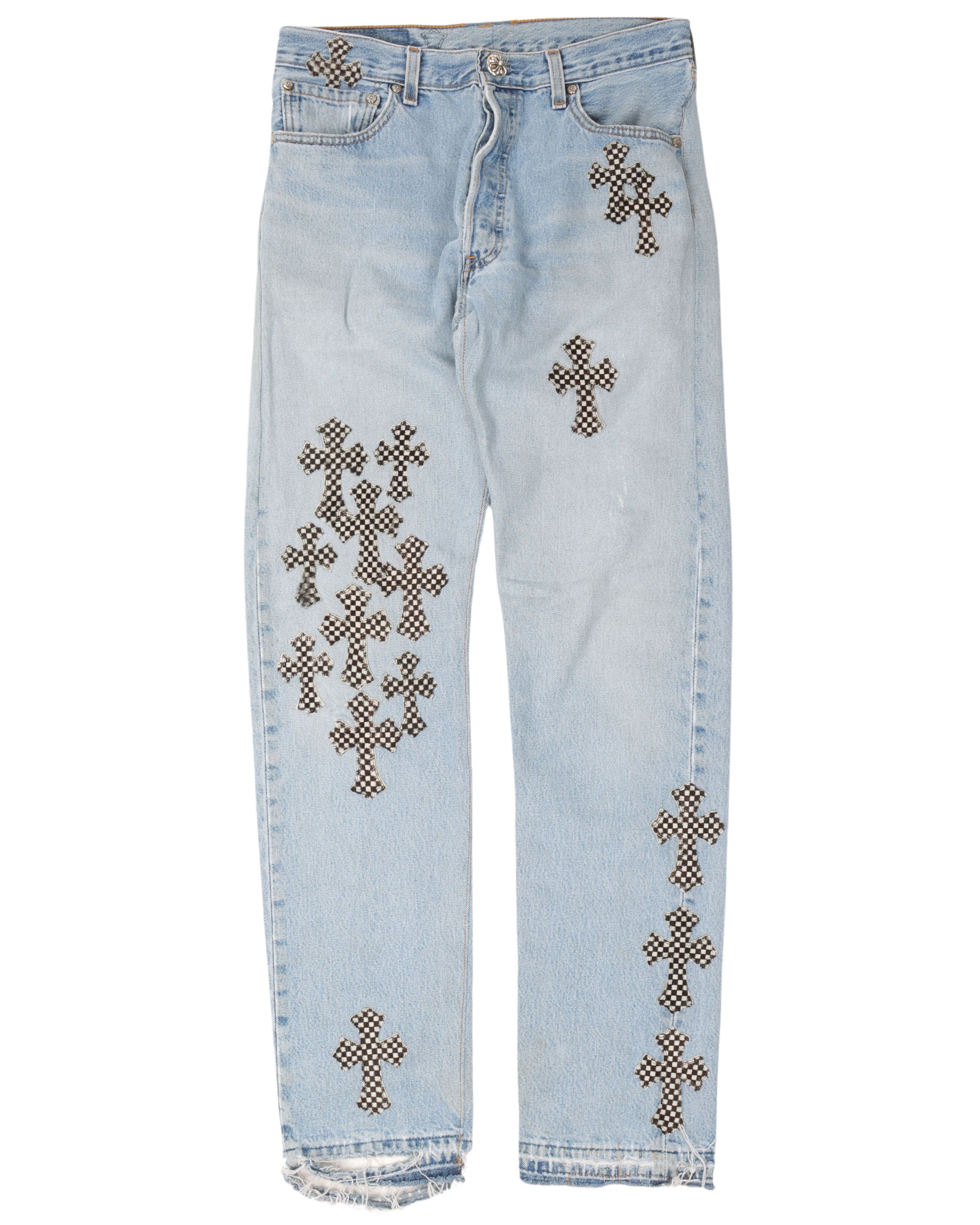 Levi's Checkered Leather Cross Patch Jeans