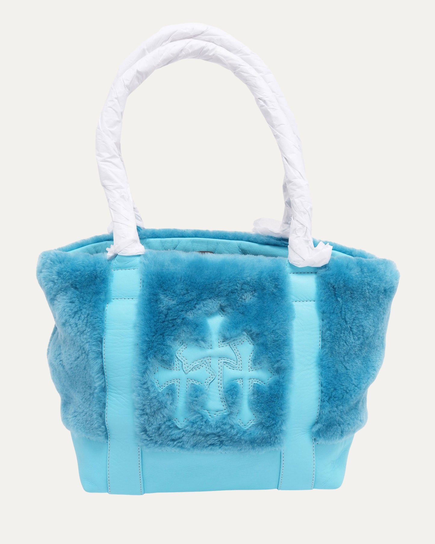 Cross Patch Fur Tote Bag