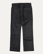 Leather Cross Patch Pants
