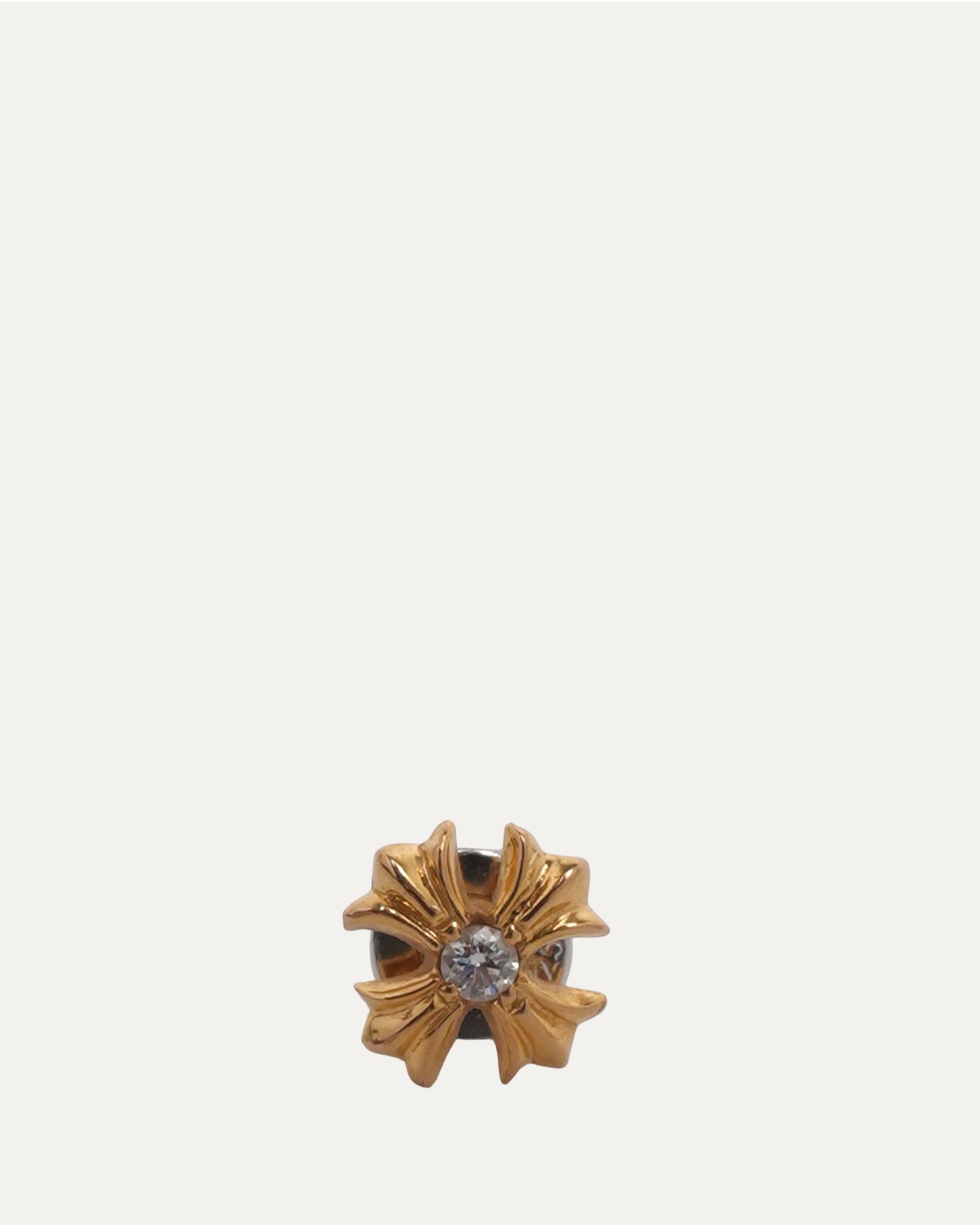 Gold Diamond Plus Cross Earring