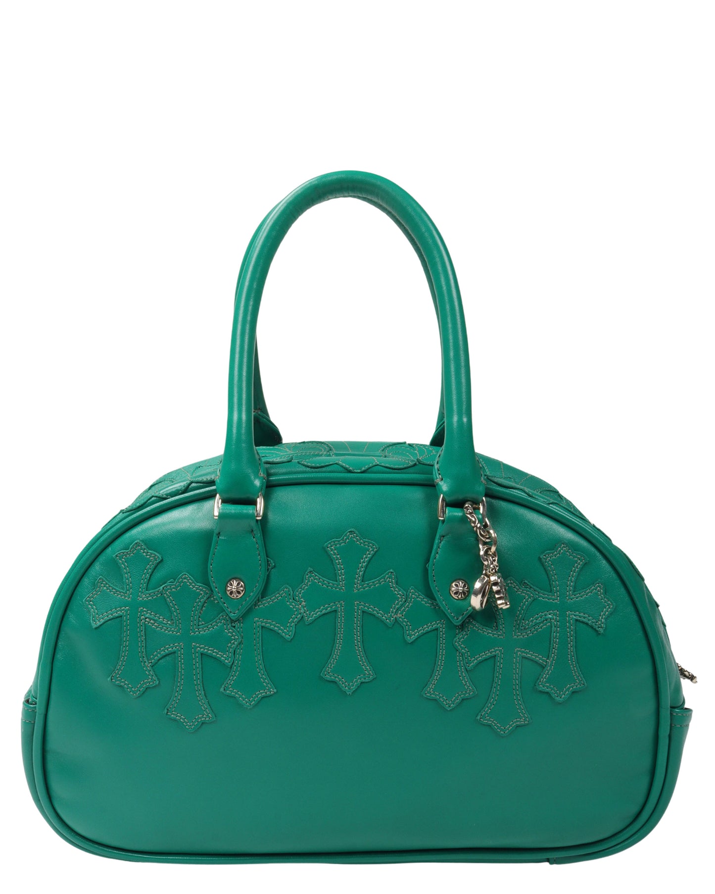 Leather Fleur Cross Patch Bowling Bag