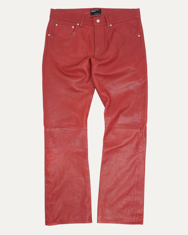 FW23 Leather Flare Jeans