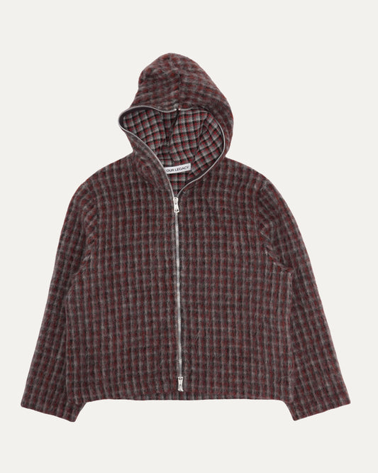 Brushed Knit Zip Up Hoodie