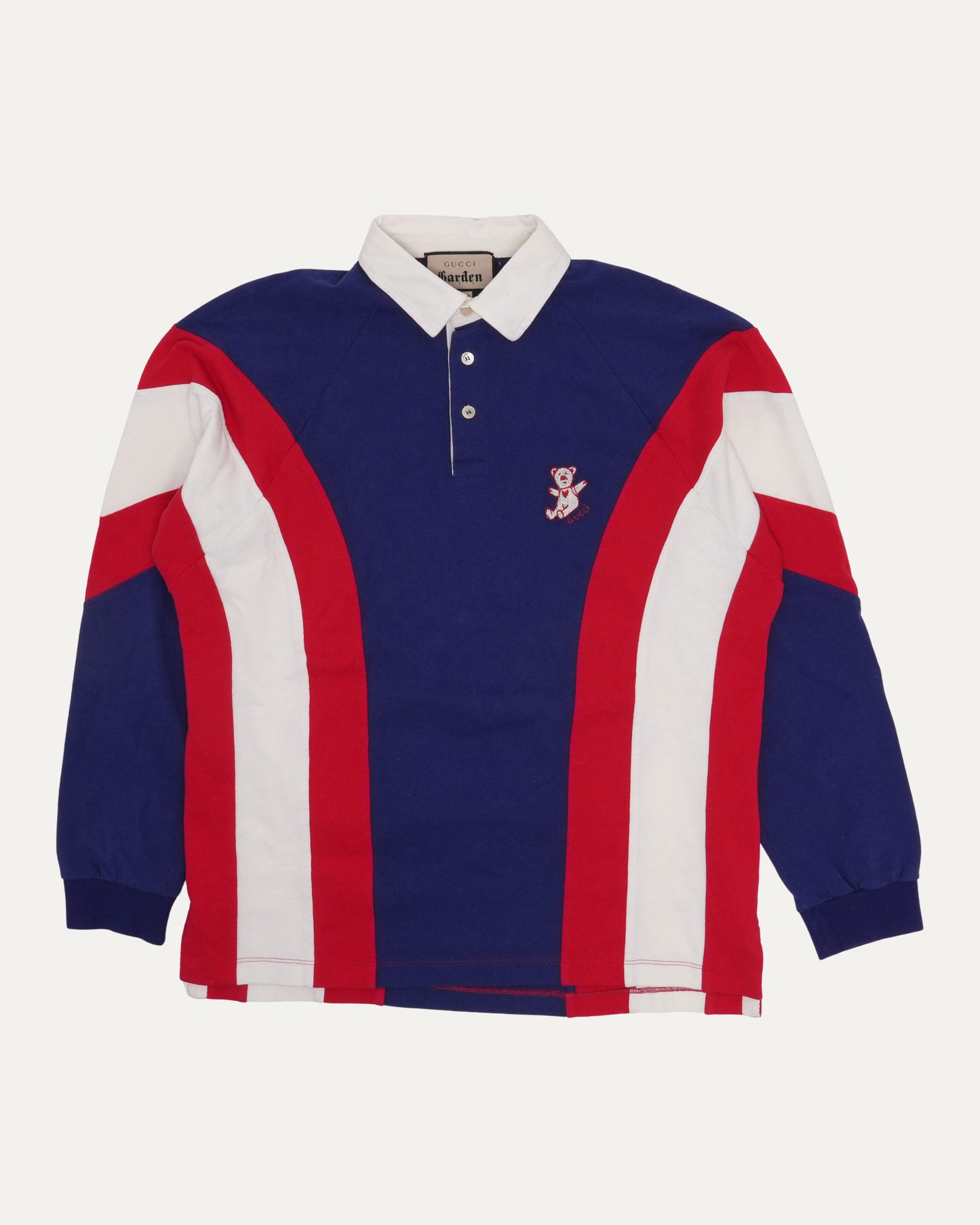 Teddy Bear Embroidered Raglan Rugby Shirt