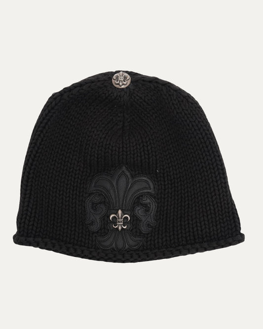 Embellished Fleur Patch Beanie