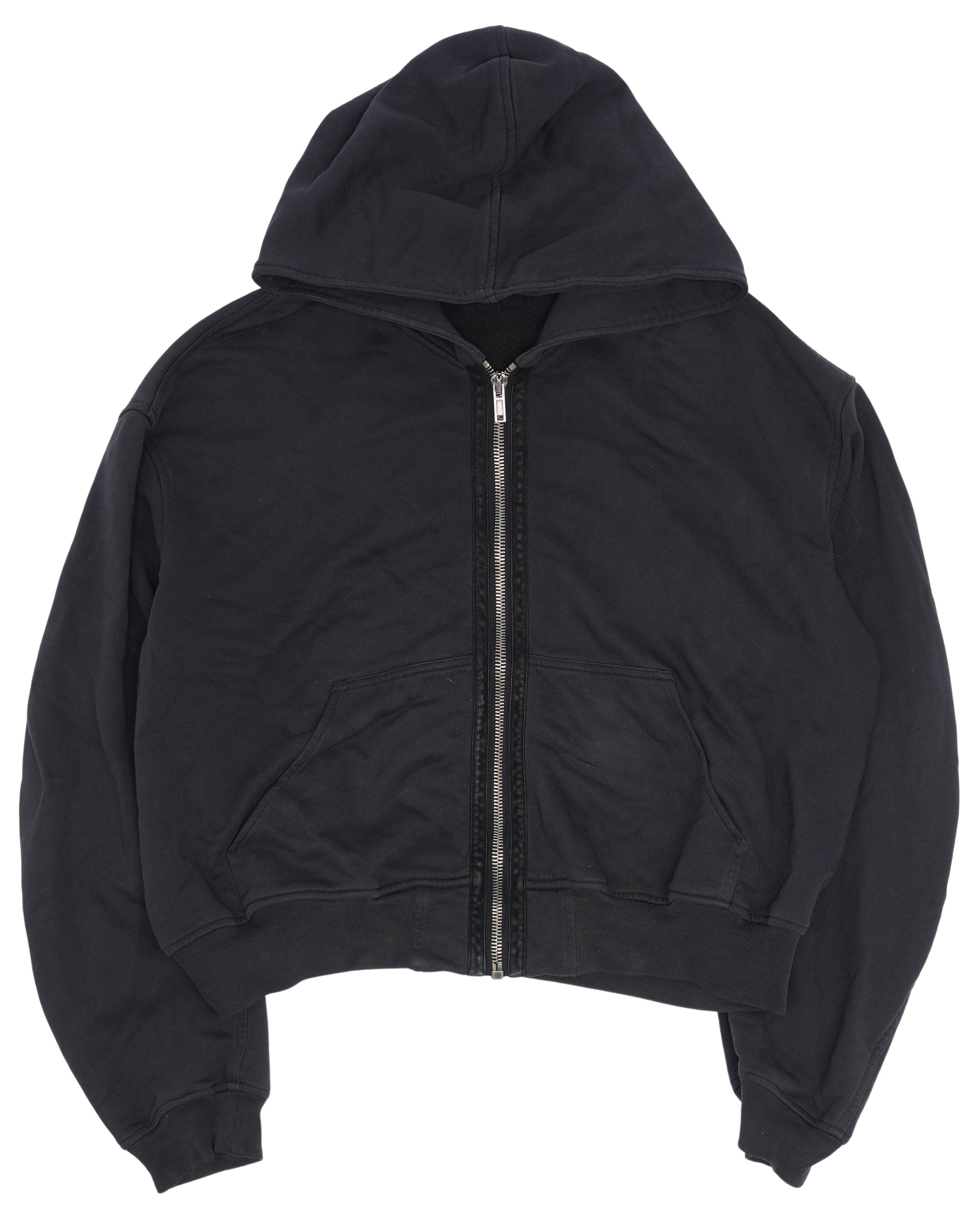 FW14 Suede Trim Zip Up Hoodie