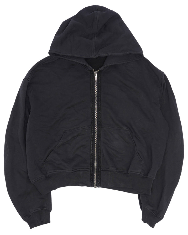 FW14 Suede Trim Zip Up Hoodie