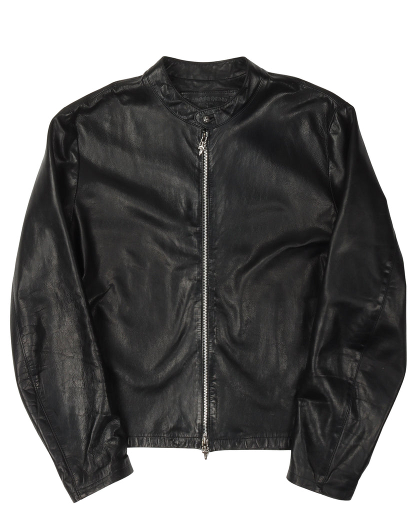 Lamb Leather Cafe Racer Leather Jacket