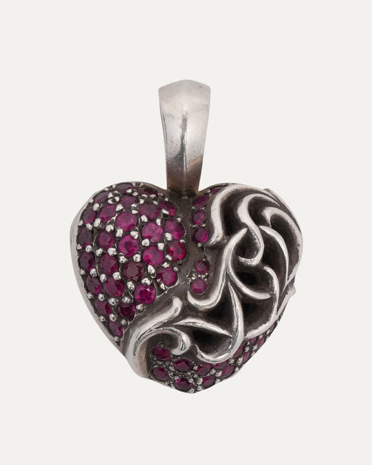 Ruby Vine Heart Pendant