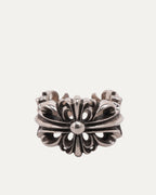 Double Floral Cross Ring