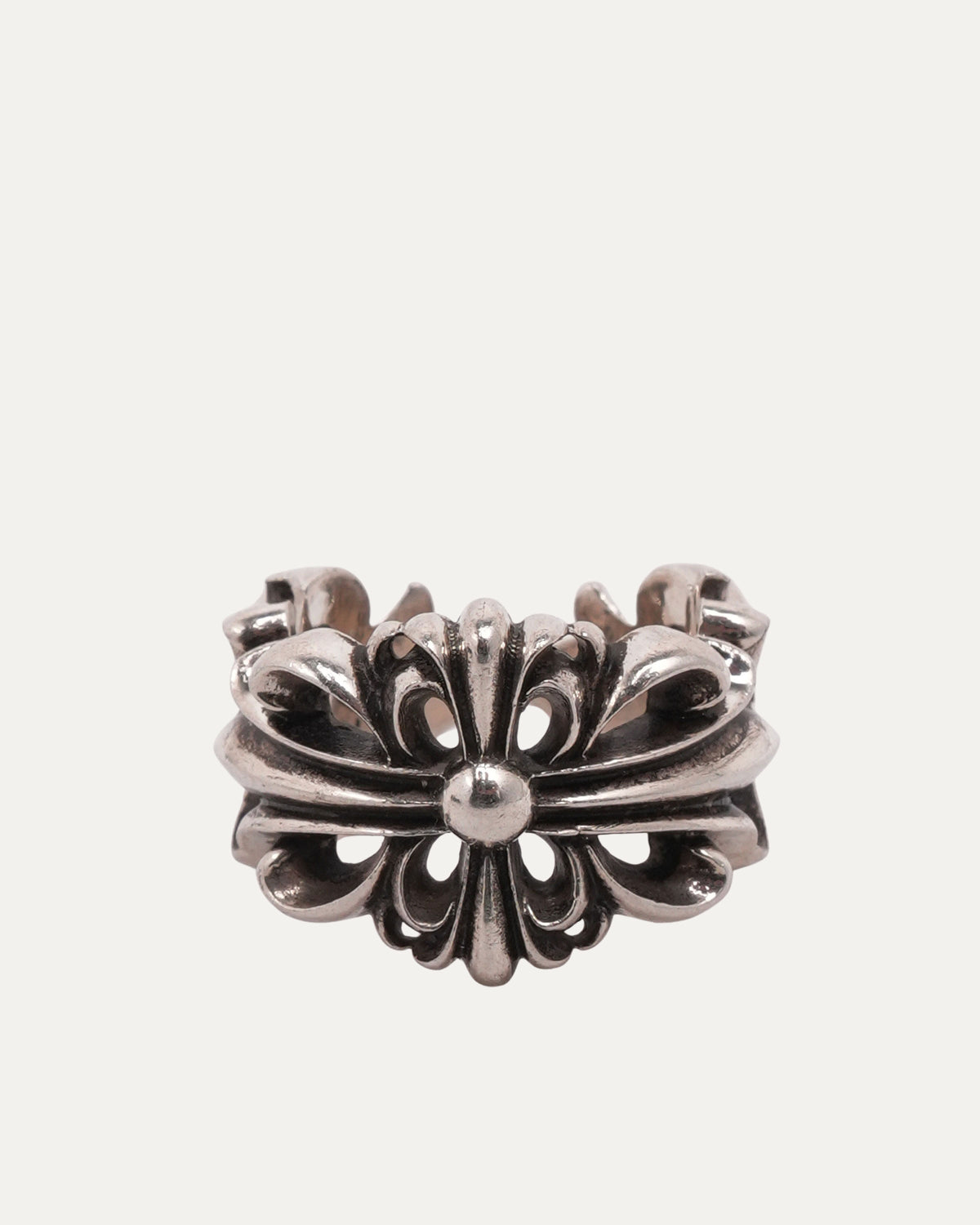 Double Floral Cross Ring