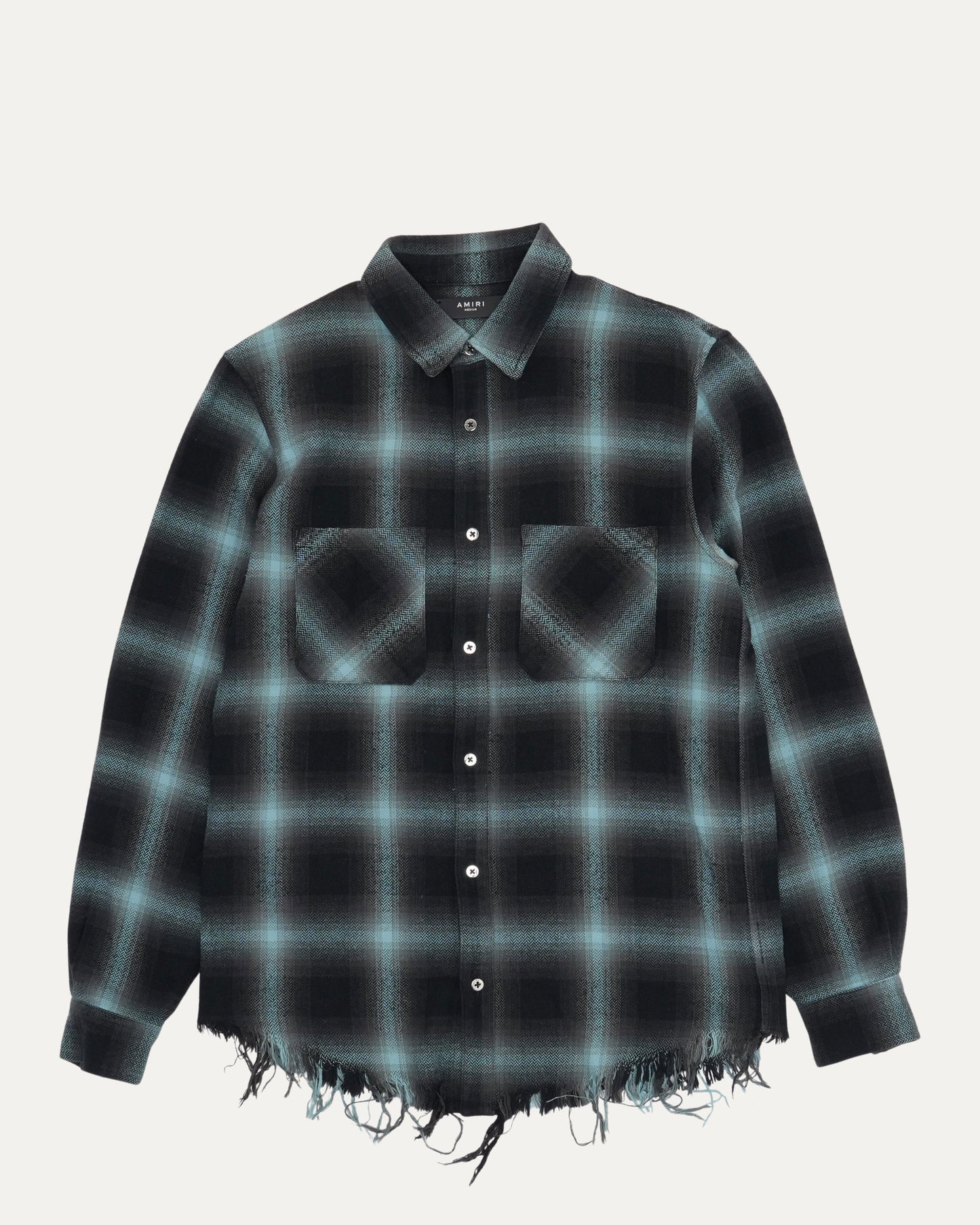 Raw Hem Flannel Shirt