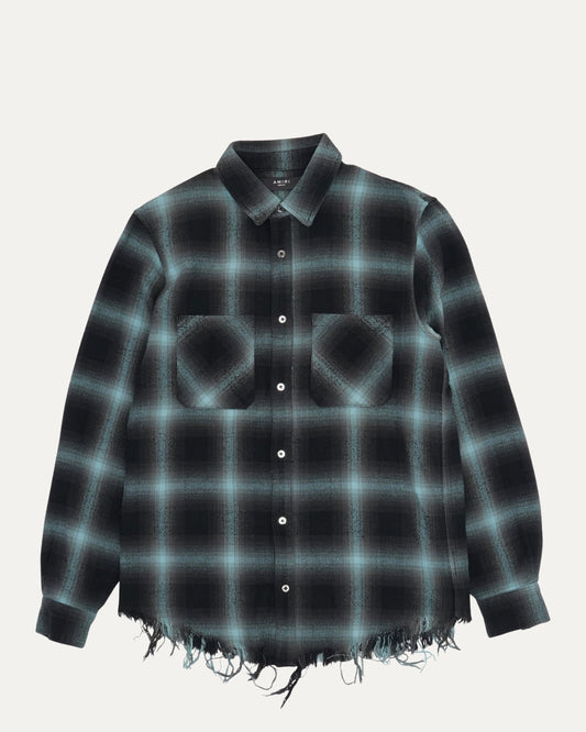 Raw Hem Flannel Shirt