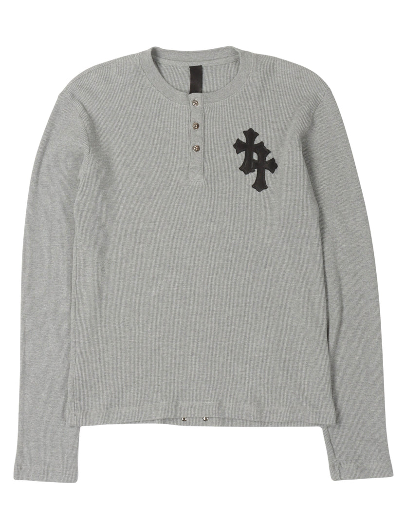 Cross Patch Henley Thermal Long Sleeve