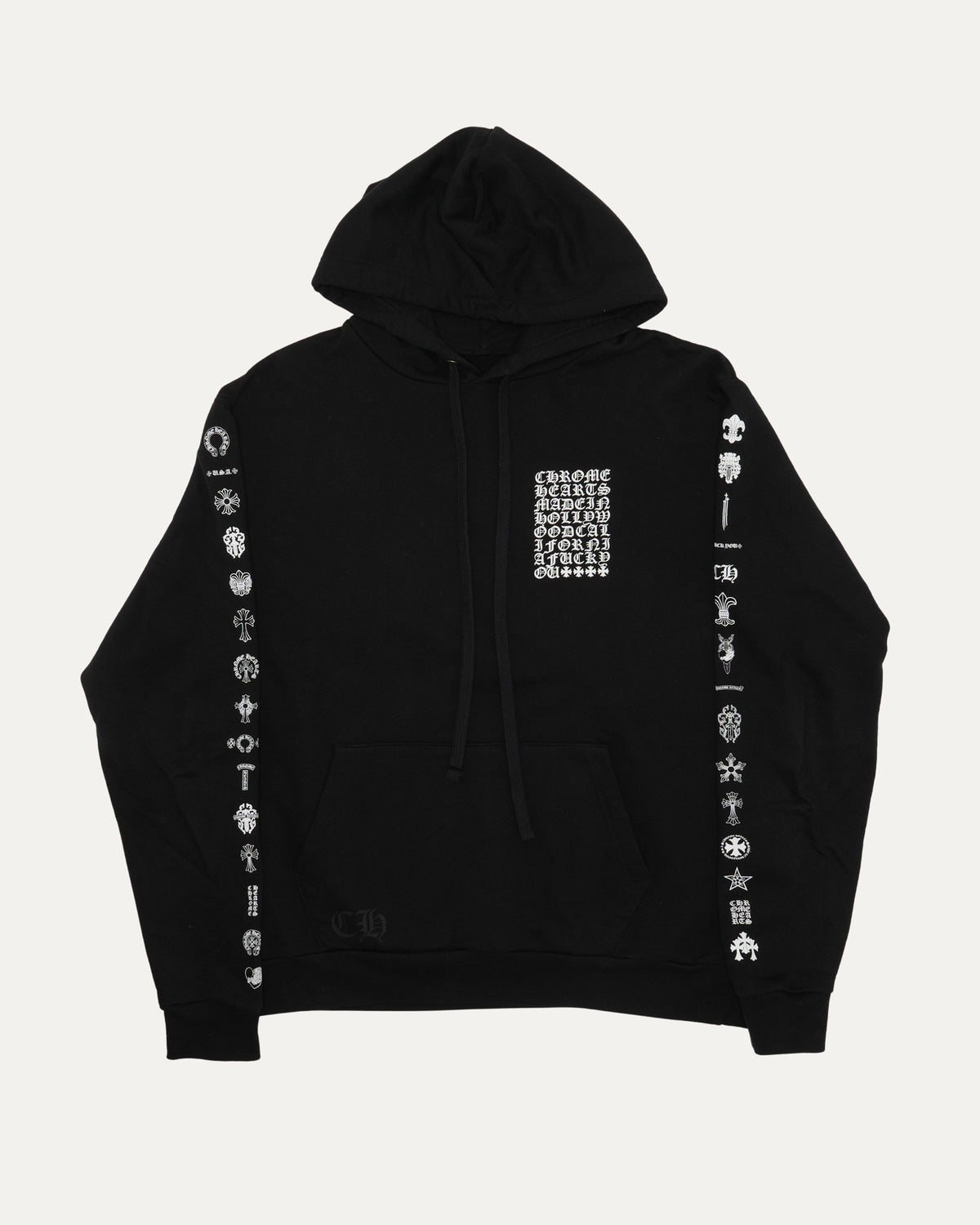 Multi Motif Sleeve Print Hoodie