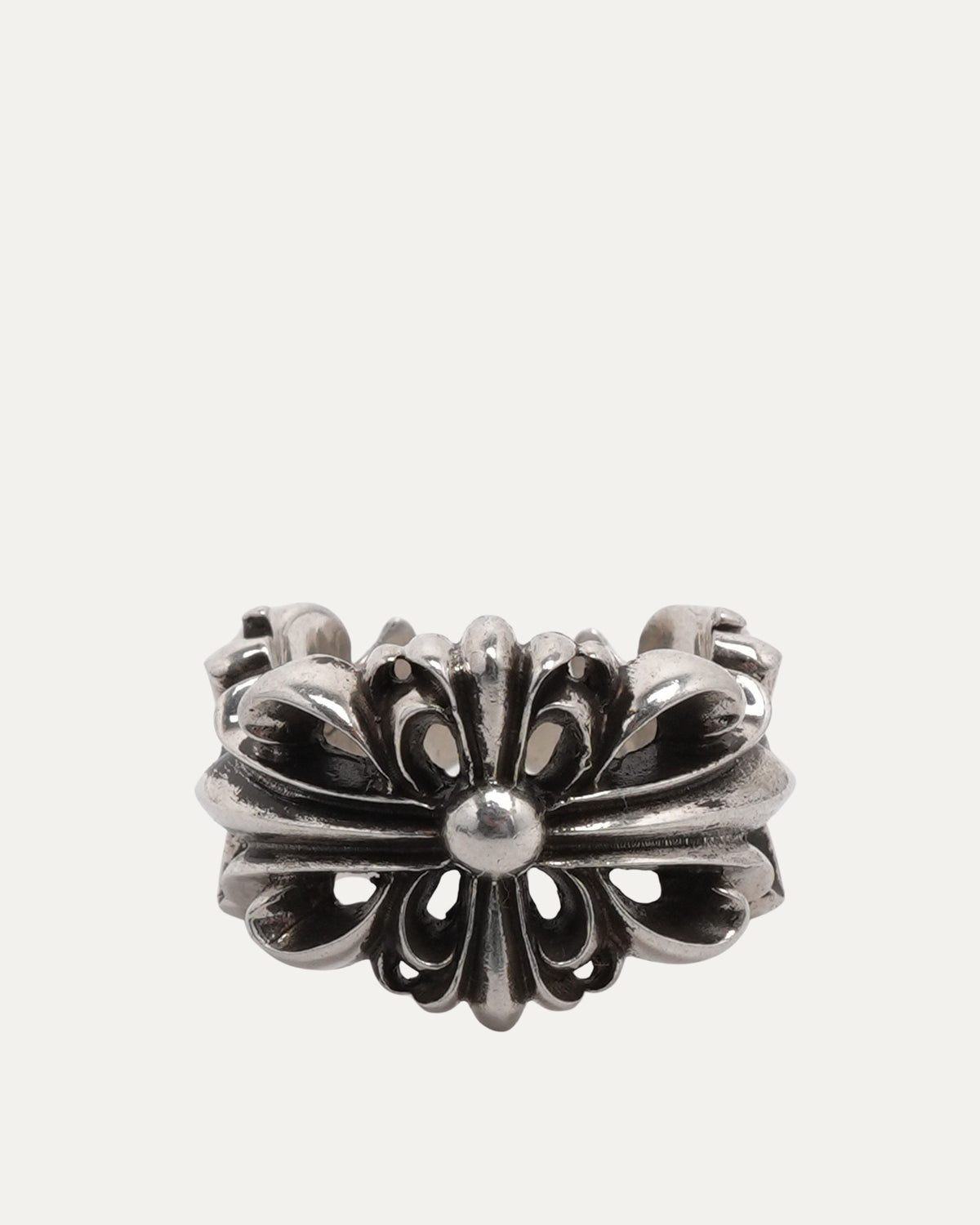 Double Floral Cross Ring
