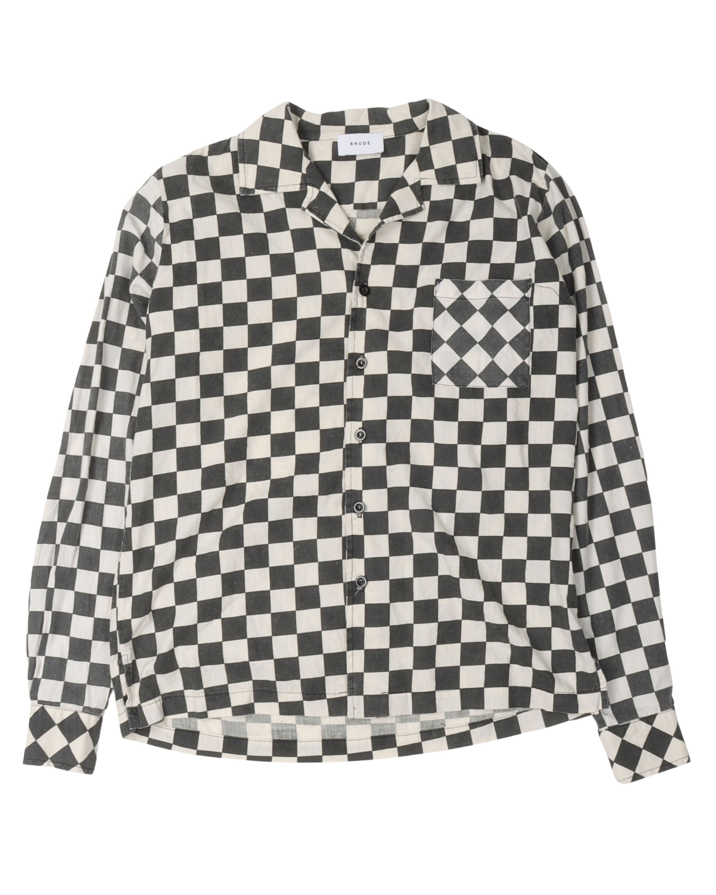 Checkered Camp Collar Shirt