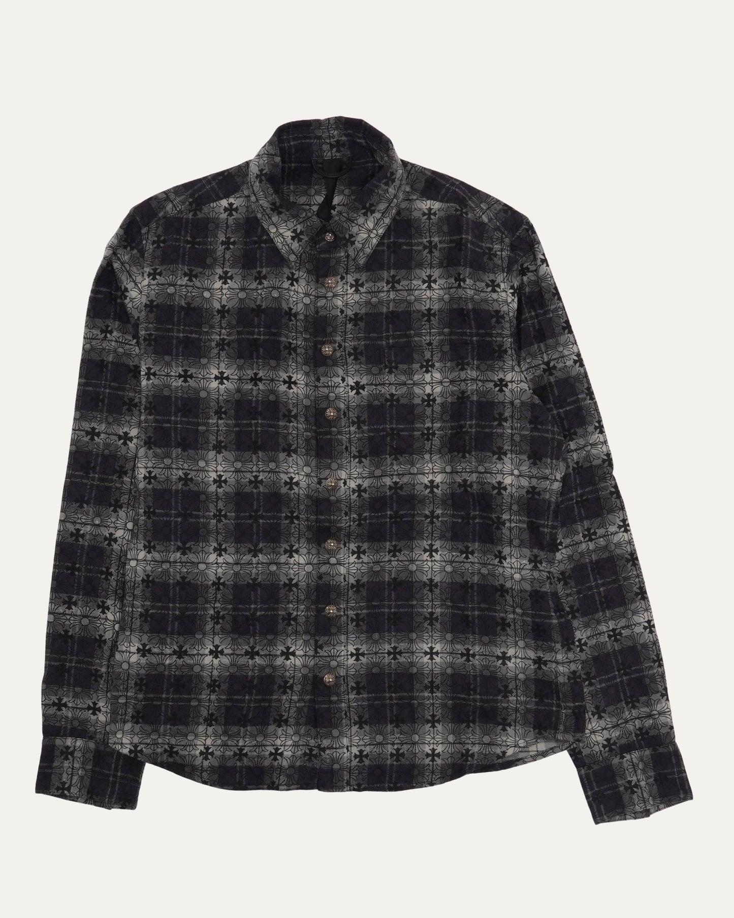 Monogram Cross Patch Loose Ends Flannel Shirt
