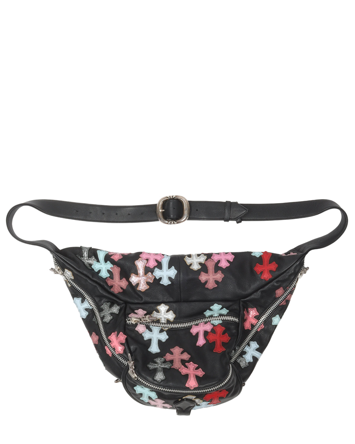 Leather XL Cross Patch Sling Bag