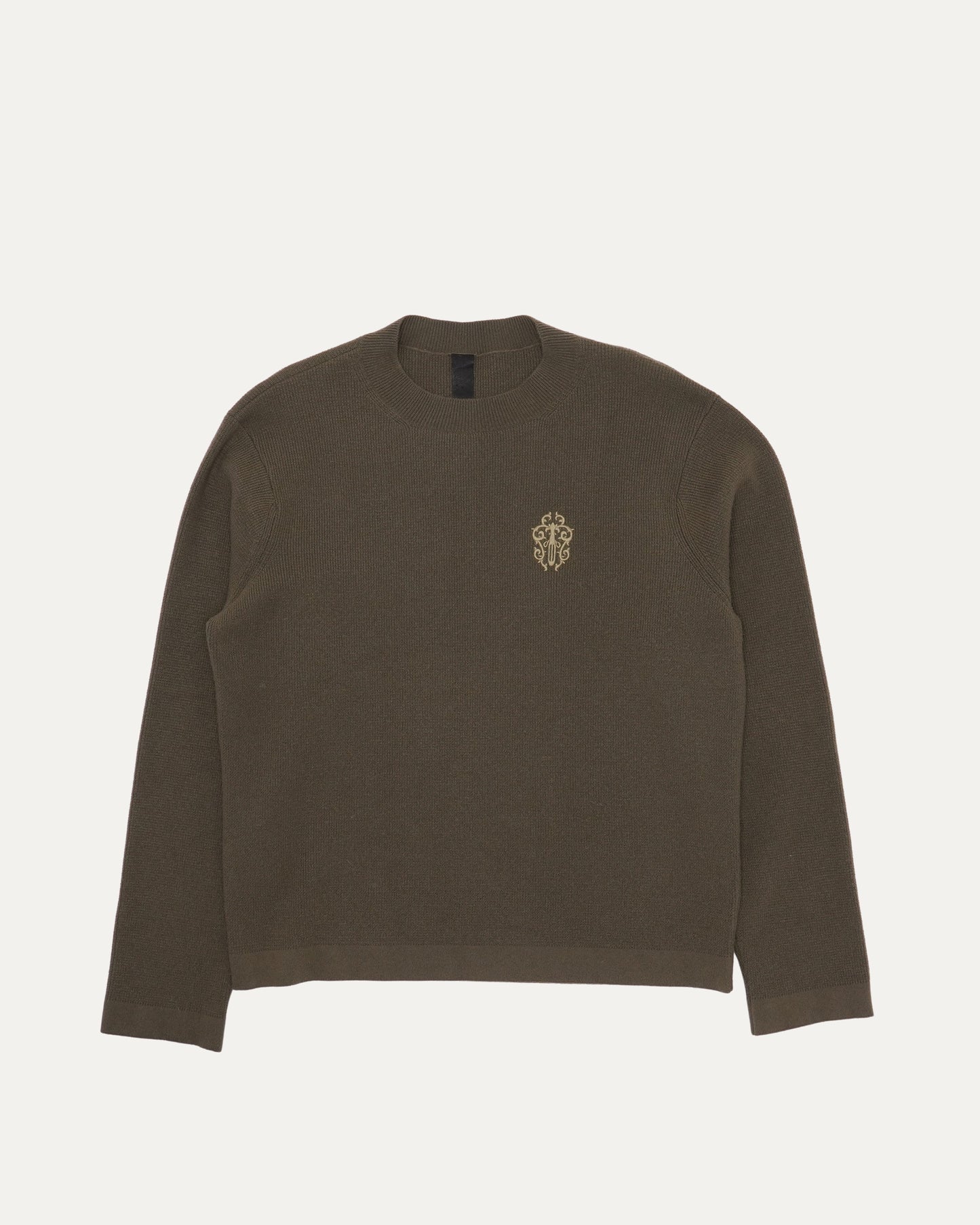 Cashmere Blend Vine Dagger Embroidered Sweater