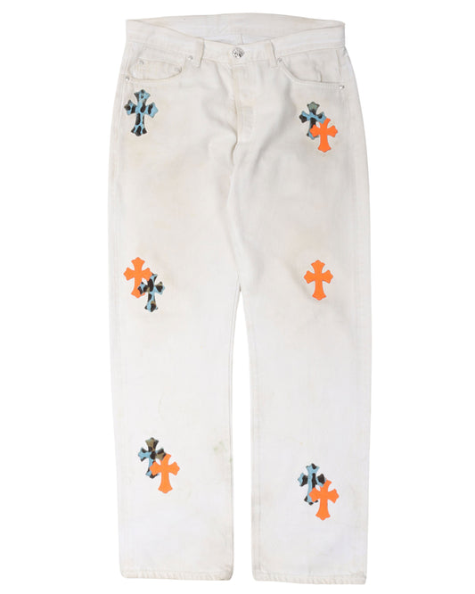 Saint Barts. Exclusive Levi's Cross Patch Jeans