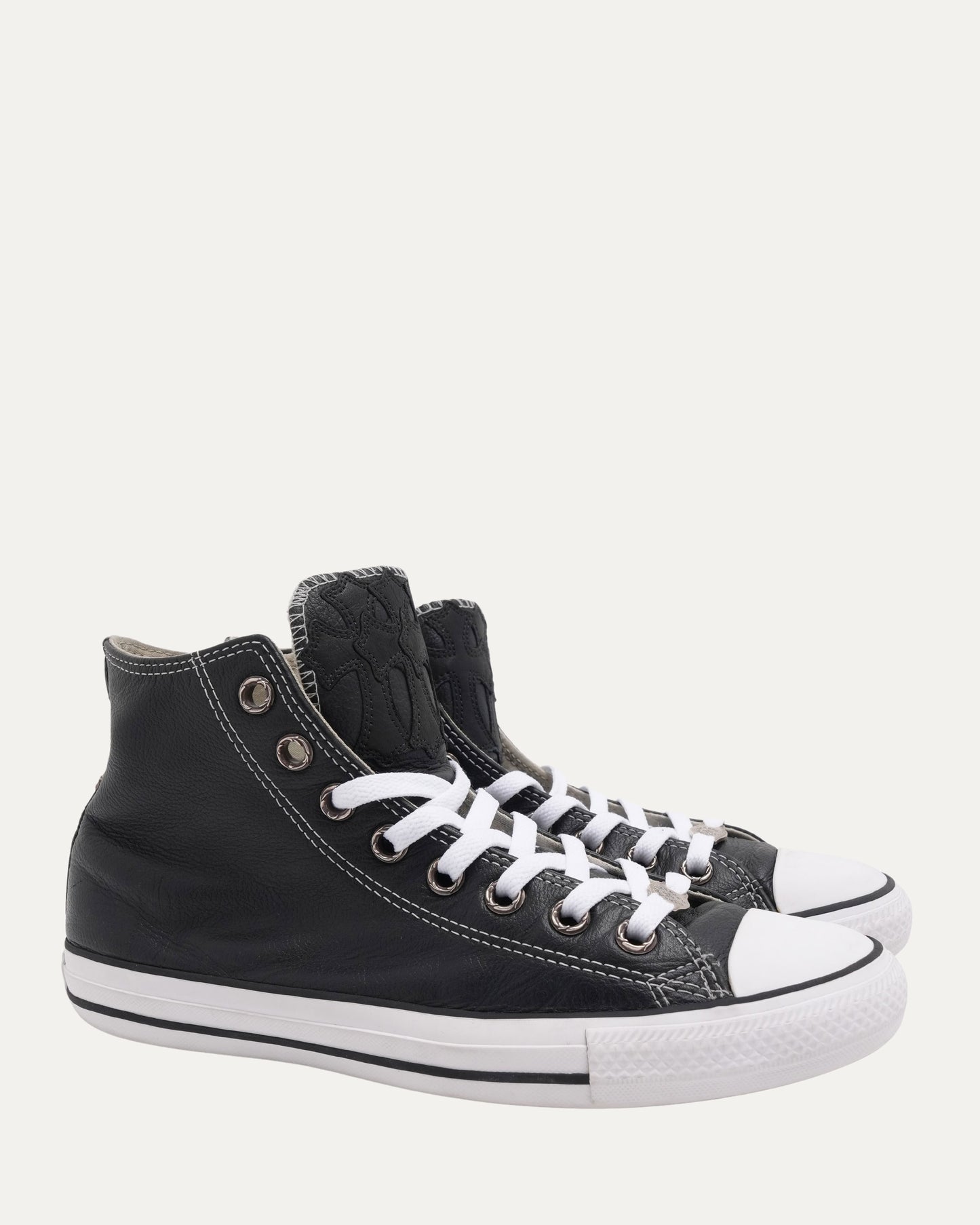 Dagger Embellished Cross Patch Leather Converse Chuck Taylor Sneakers