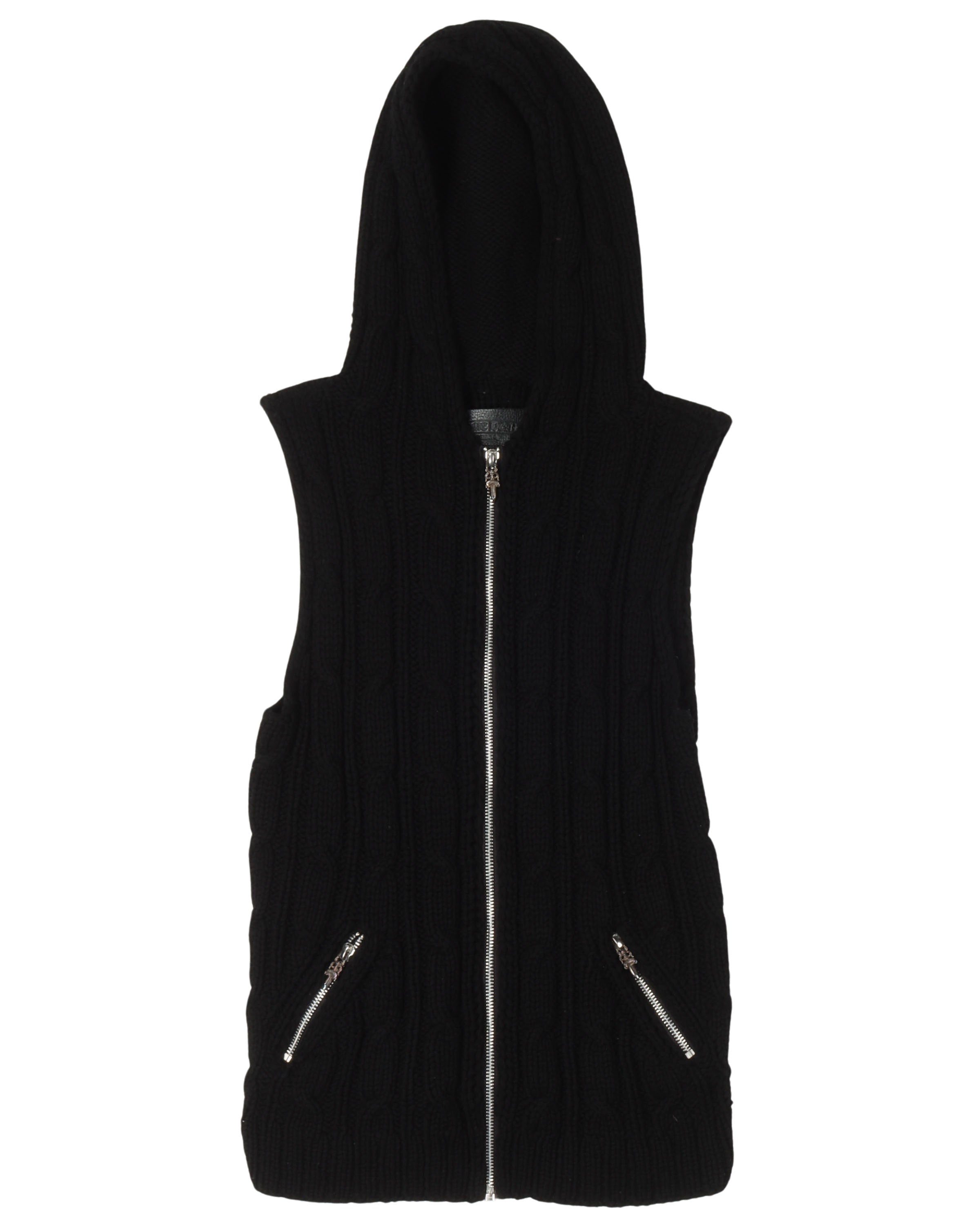 Sleeveless Hooded Sweater Vest