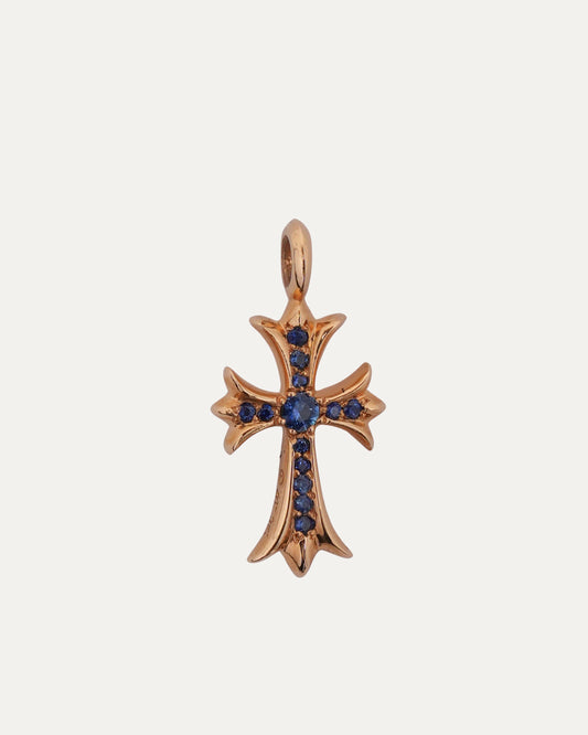 Gold Sapphire Tiny Fat Pendant