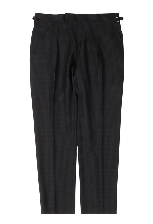 Grid Pattern Wool Trousers