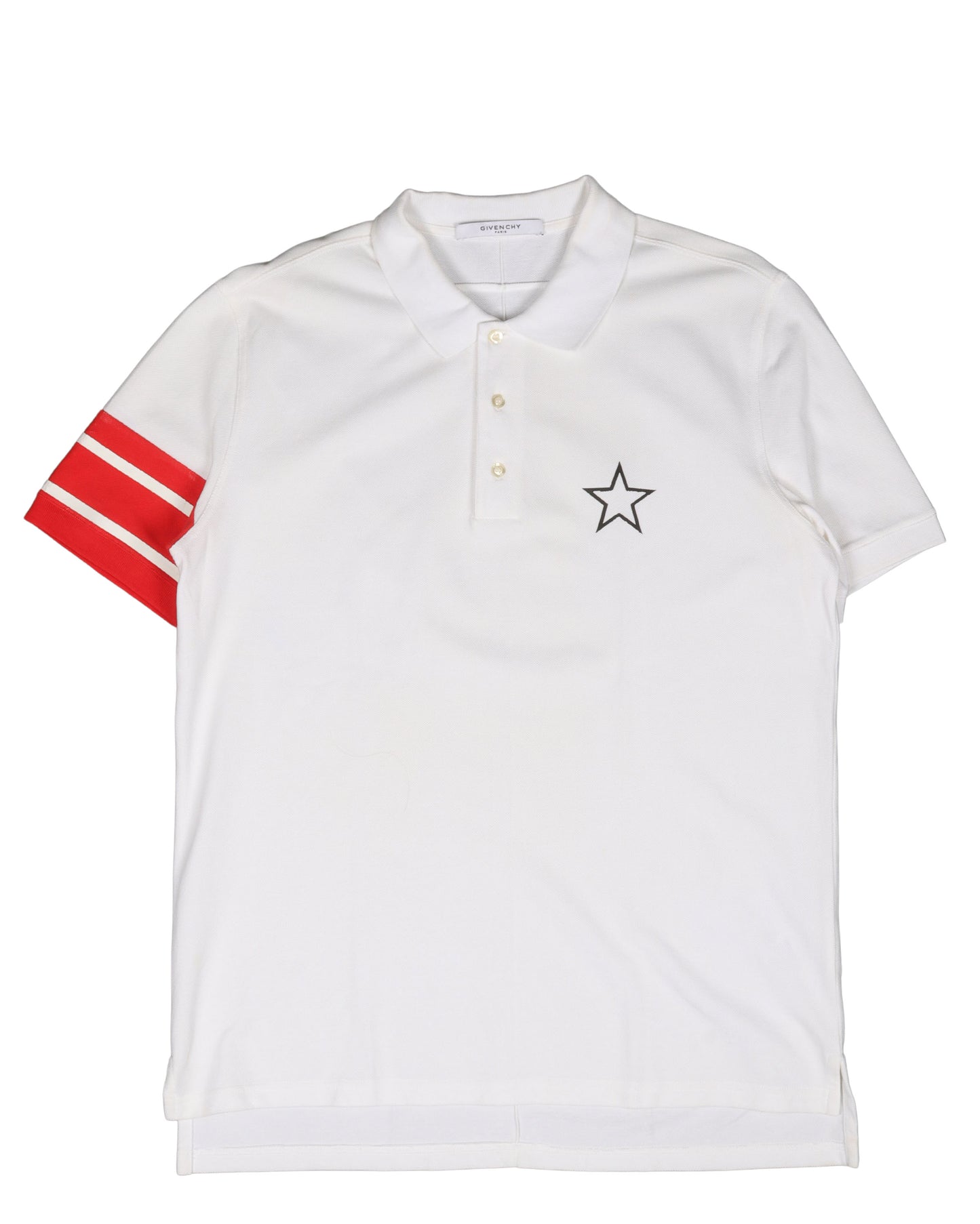 Striped Sleeve Star Logo Polo Shirt