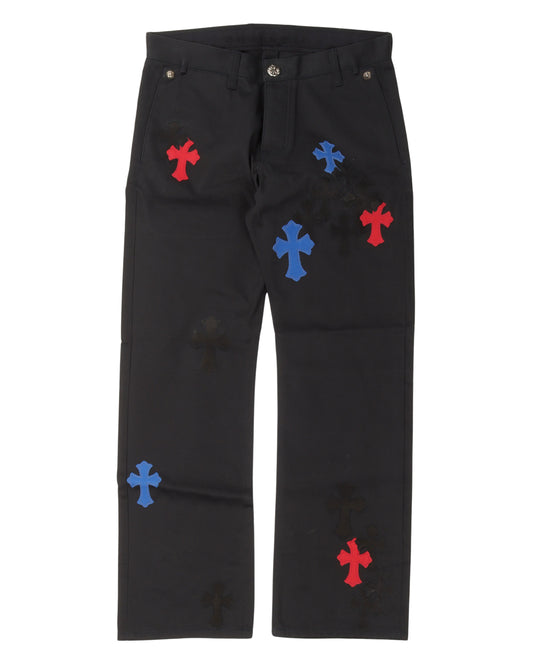 Multicolor Cross Patch Chino Pants