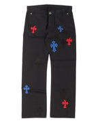 Multicolor Cross Patch Chino Pants