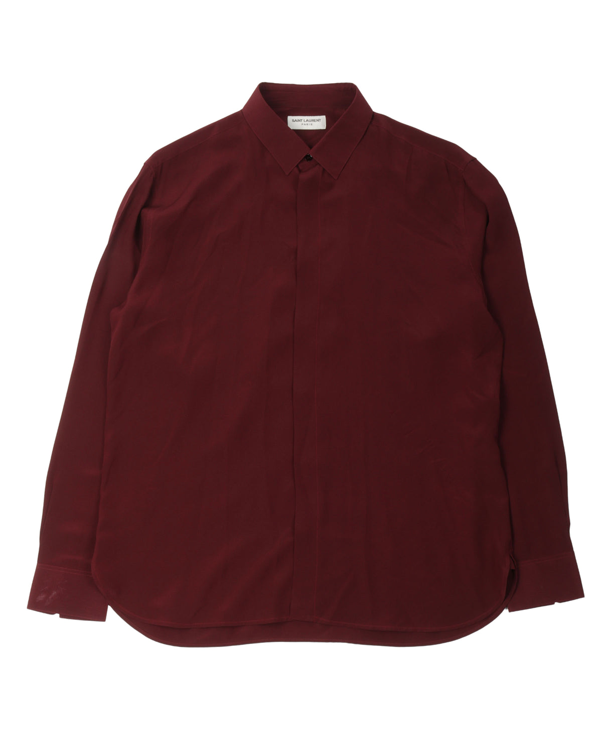 Silk Crepe de Chine Hidden Placket Shirt